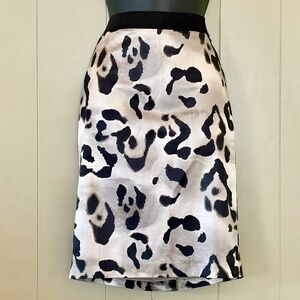 Ann Taylor Cotton & Silk Leopard Print Pencil Skirt, SZ 0 NWT MSRP $98